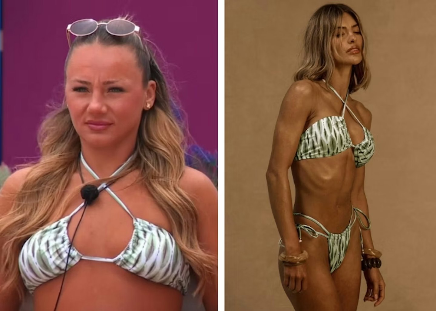Meg's abstract criss-cross bikini