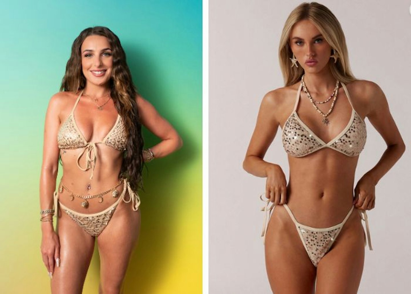 Toni's gold sequin bikini