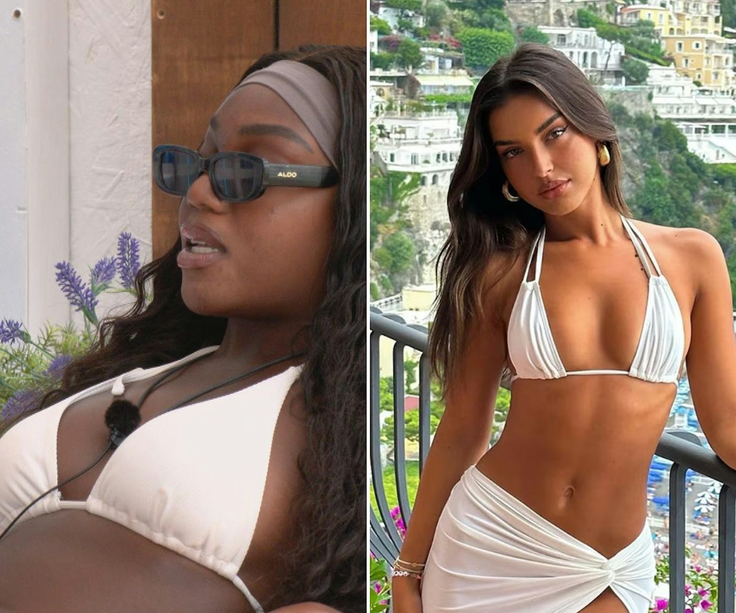 Whitney's white triangle bikini