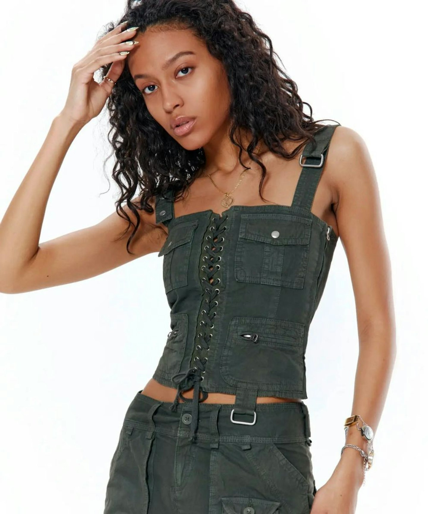 Jaded London Khaki Cargo Corset