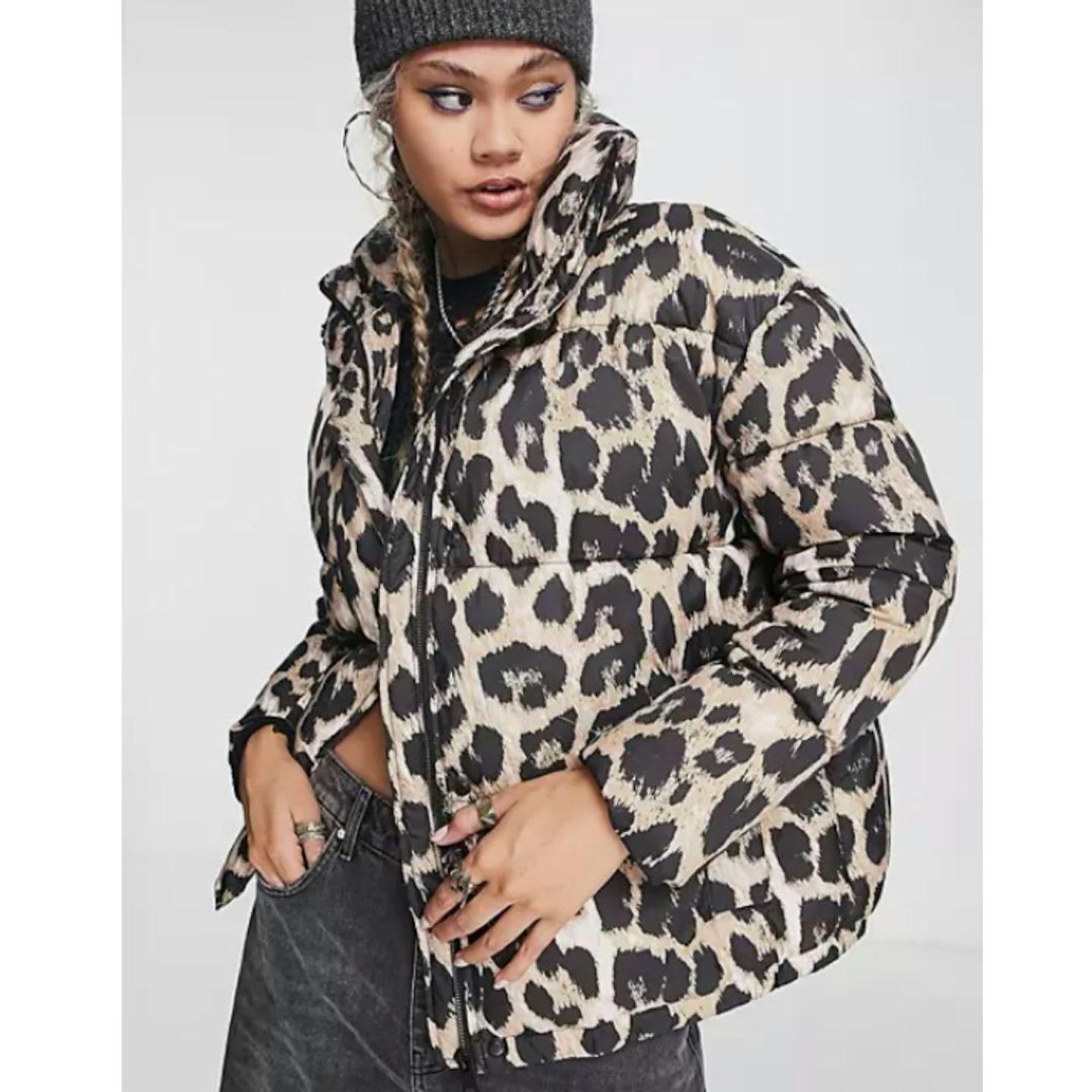  Urban Code oversized puffer jacket in leopard print