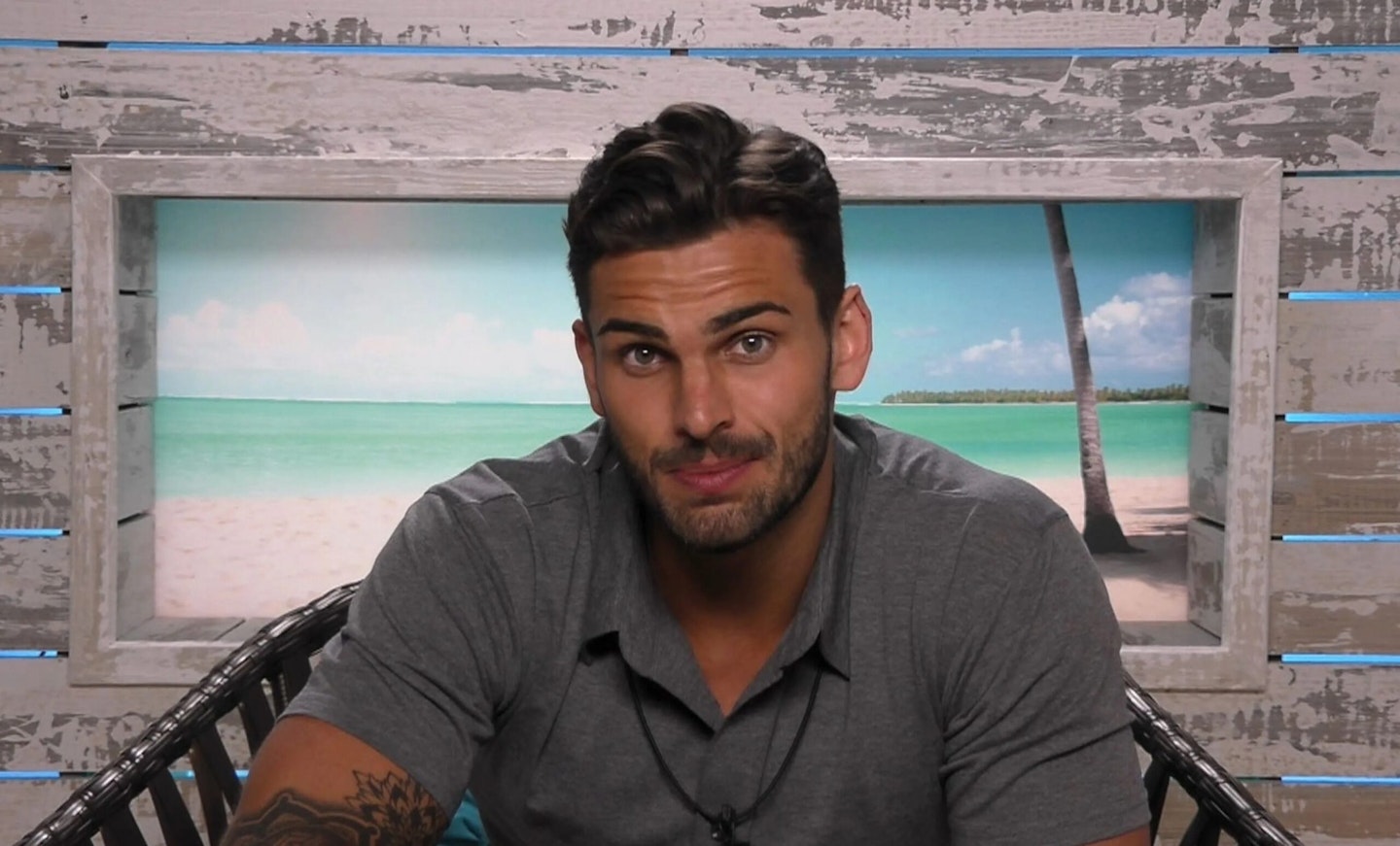 Adam Collard in the Love Island Beach Hut