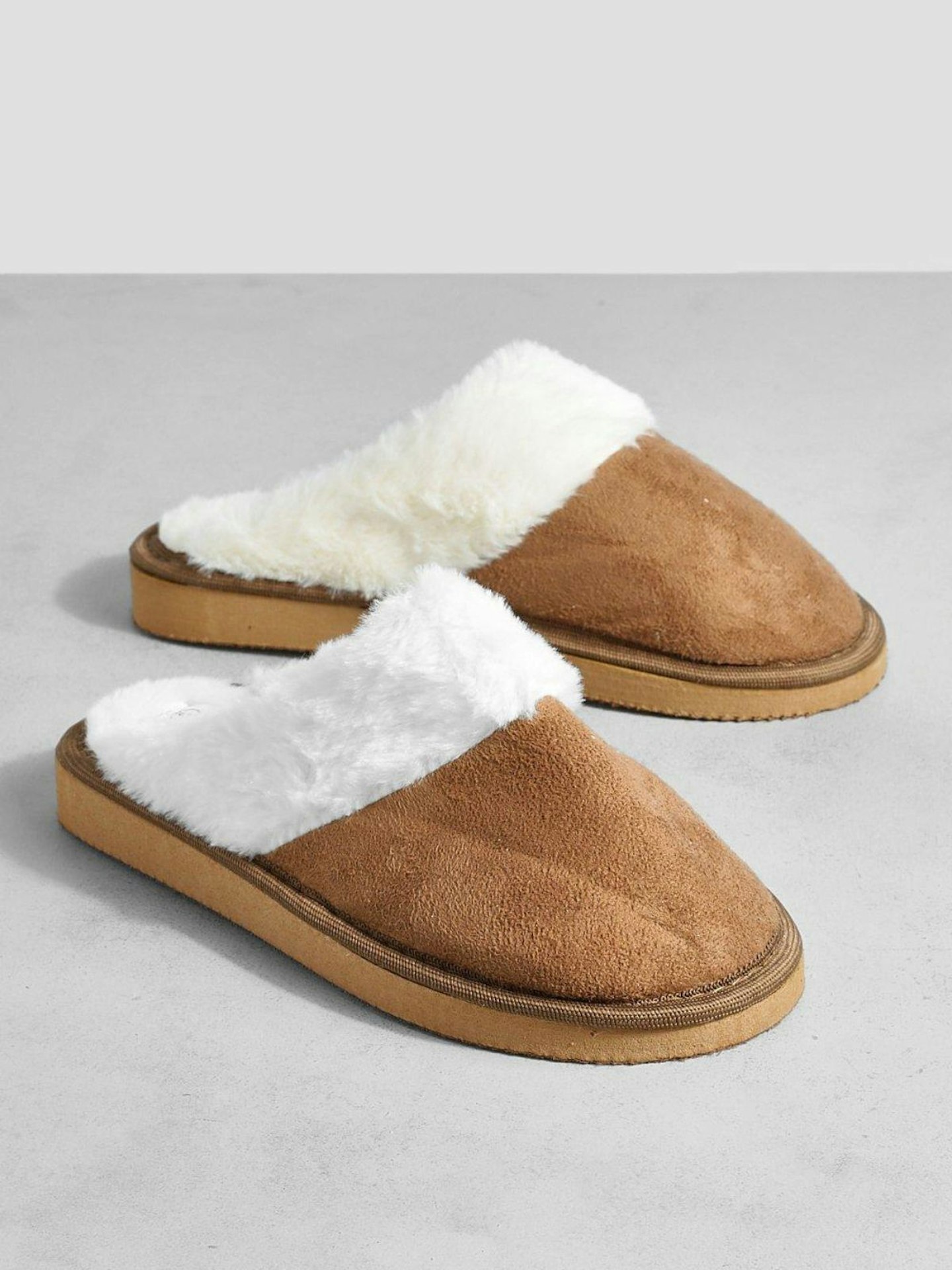 Boohoo Faux Fur Platform Slipper