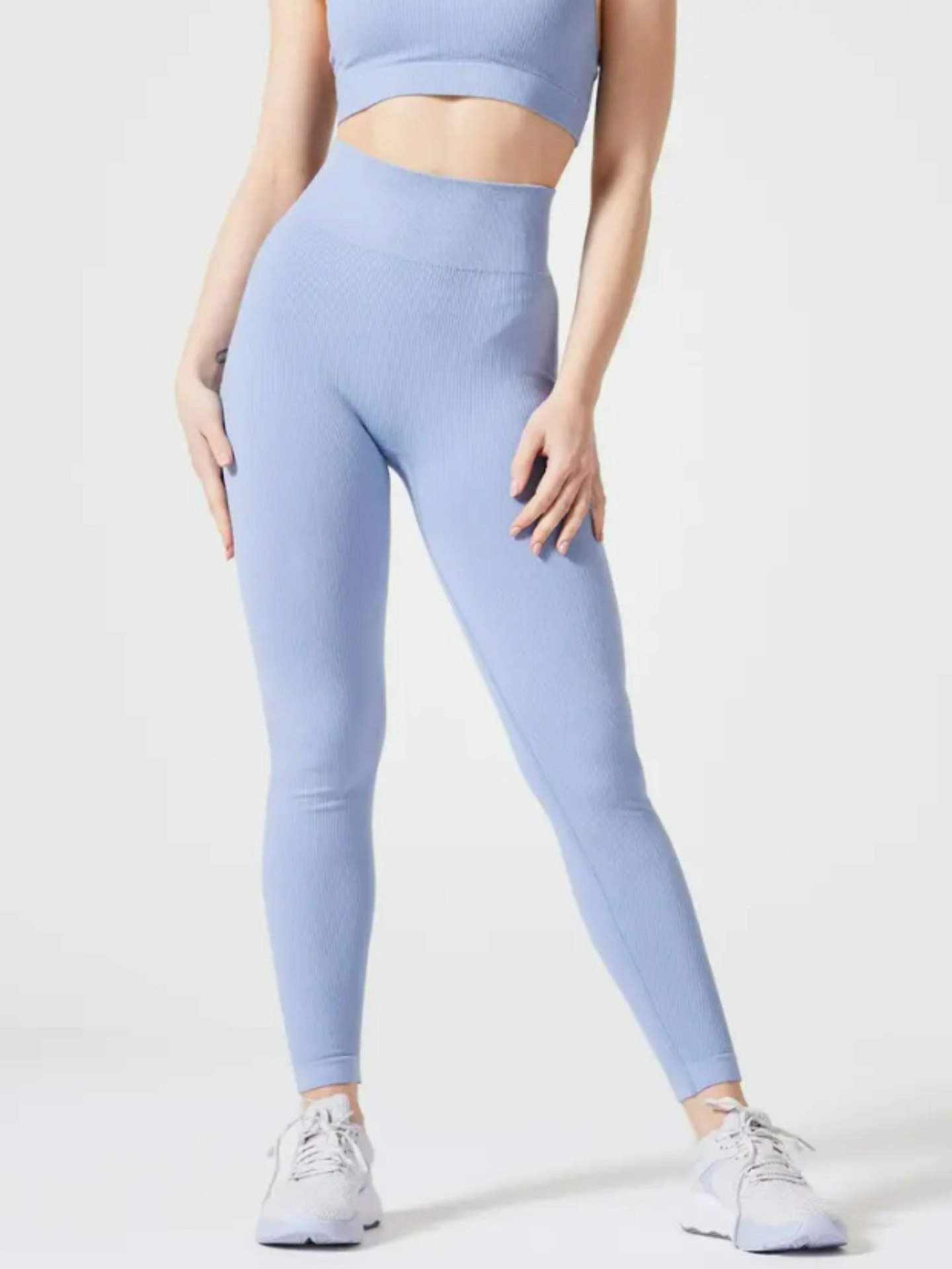 Women's Ribbed Fitness Leggings 520 - Indigo Blue