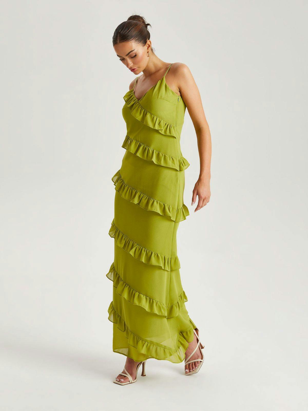 販売 Her lip to Destiny Ruffled Long Dress | www