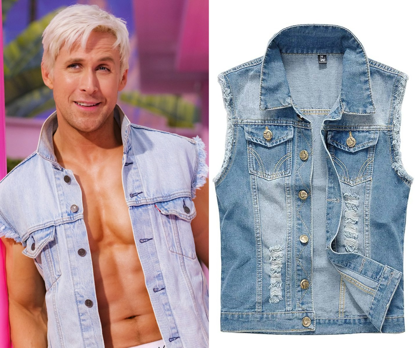 Ken denim shirt barbie movie