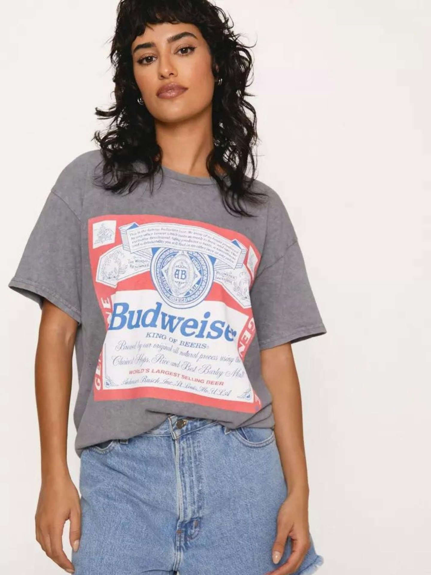 NastyGal Budweiser Overdyed Graphic T-Shirt