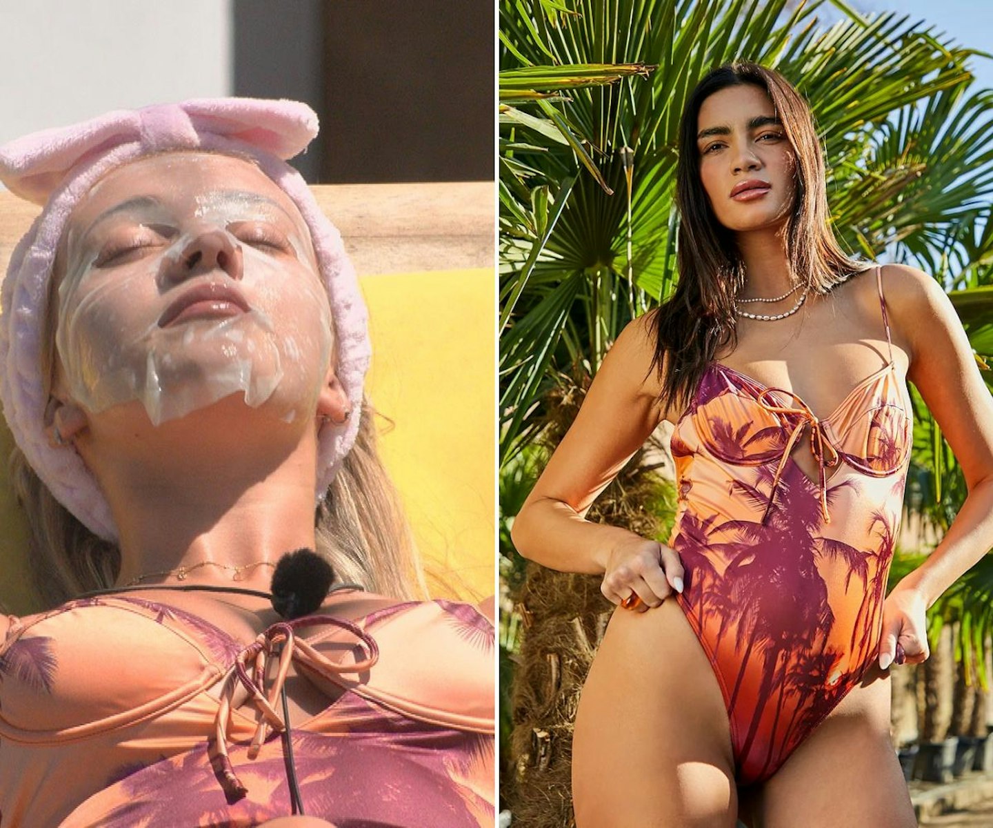 Molly's pink palm swimsuit
