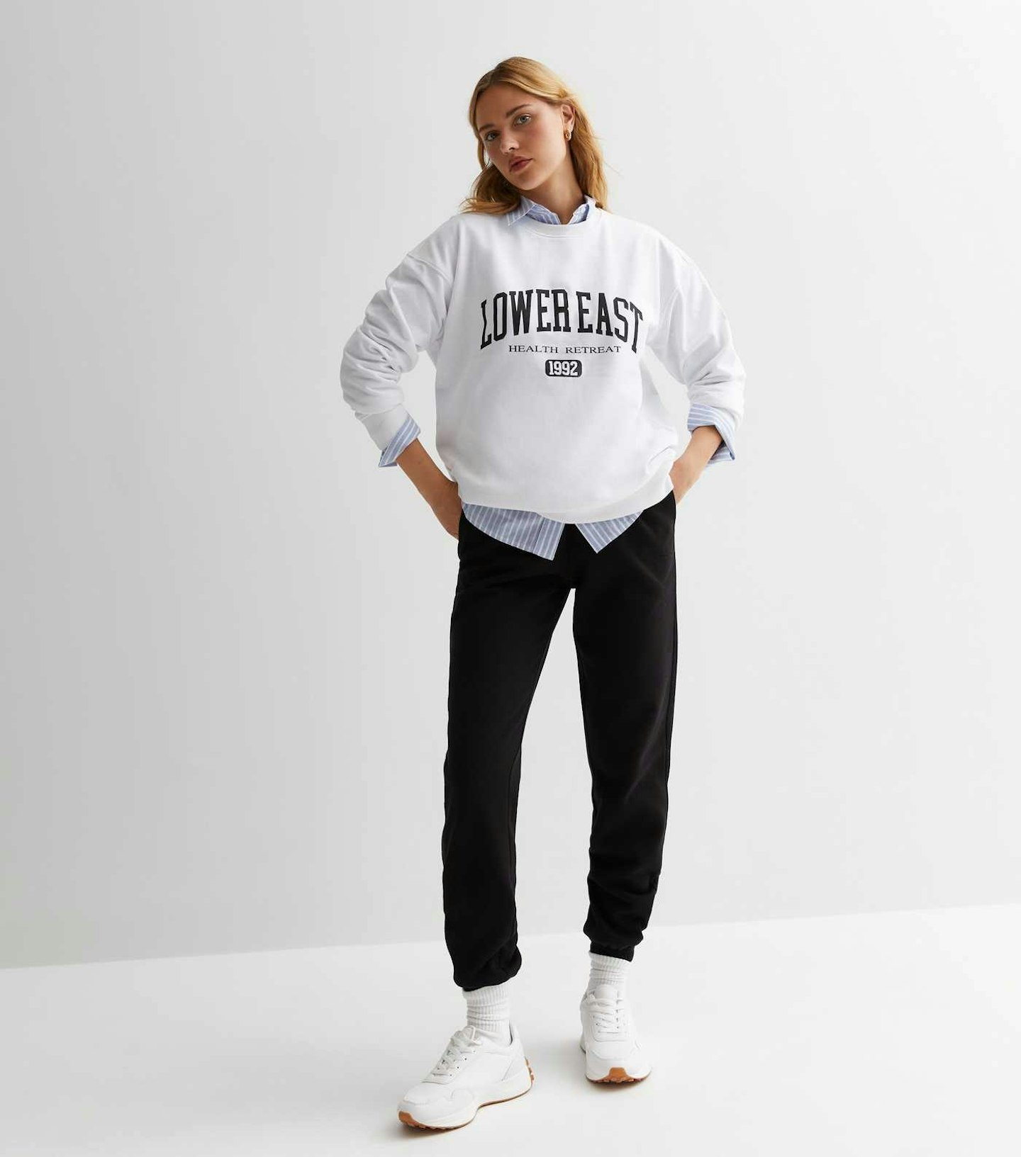 New Look Off White Lower East Logo Sweatshirt