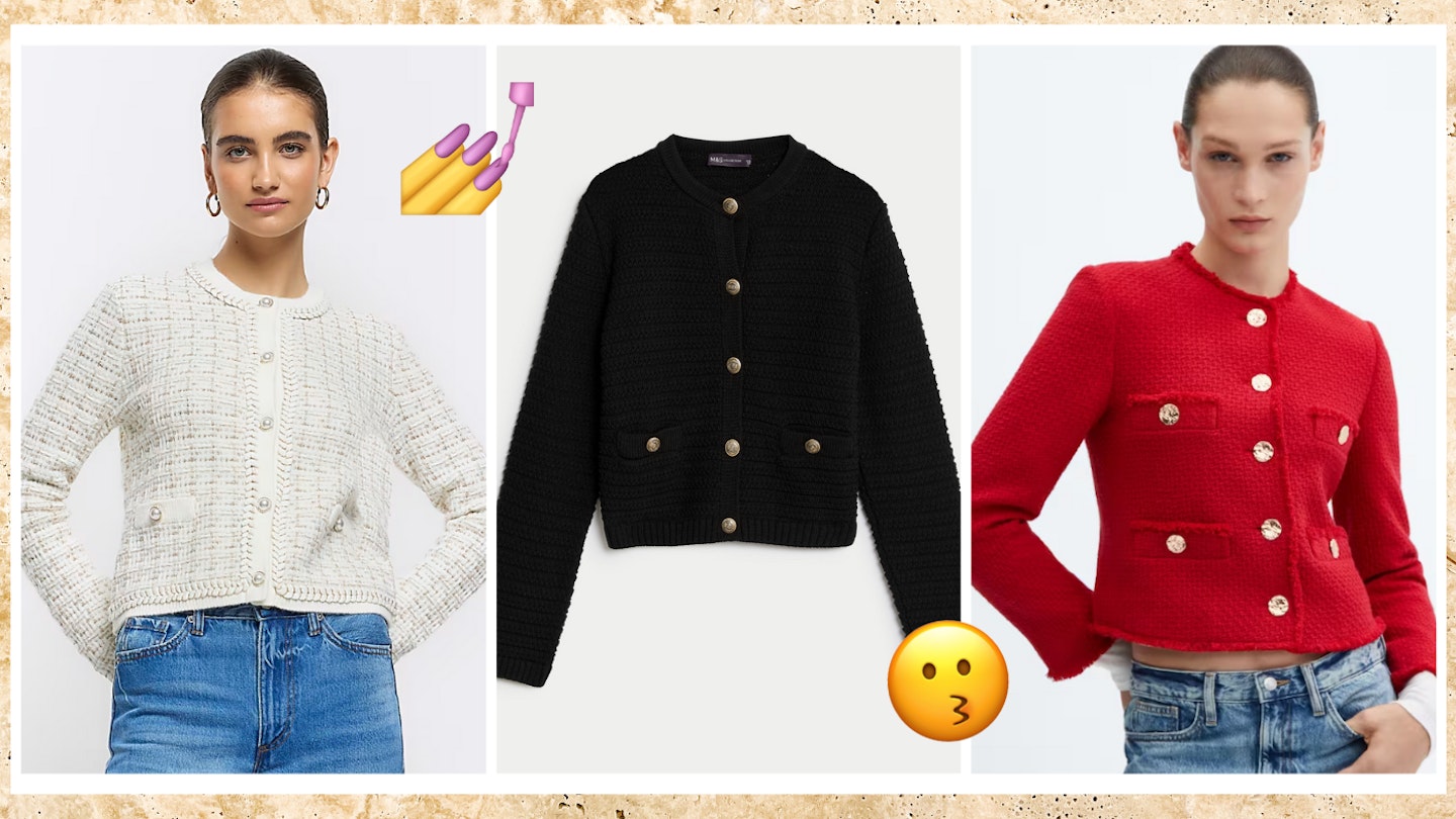 Chanel inspired cardigan hot sale