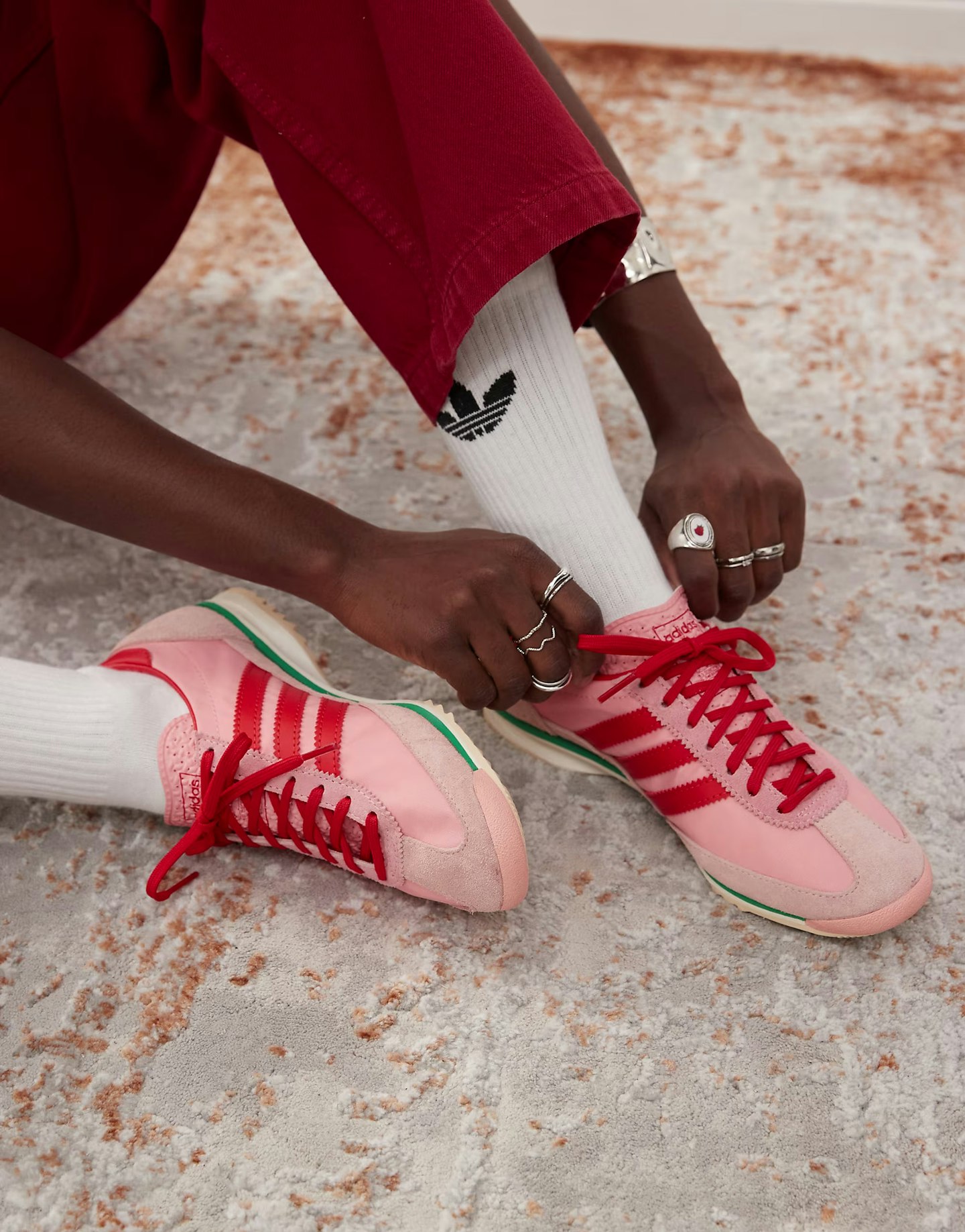 adidas Originals SL 72 OG trainers in pink and red