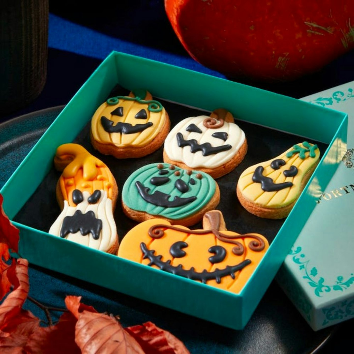 Fortnum & Mason Pumpkin Faces Iced Biscuits