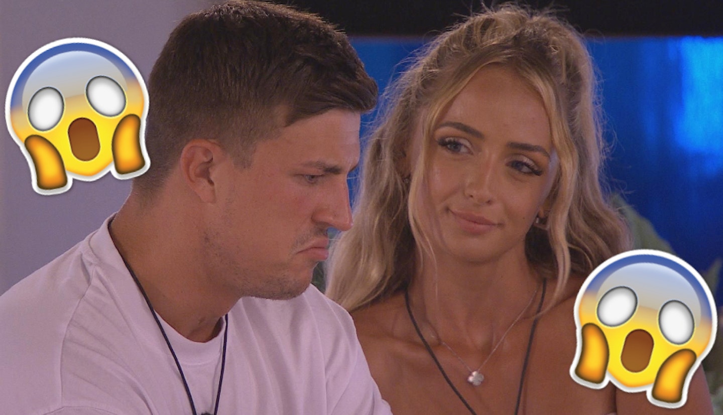 Mitch Taylor and Abi Moores in the Love Island villa