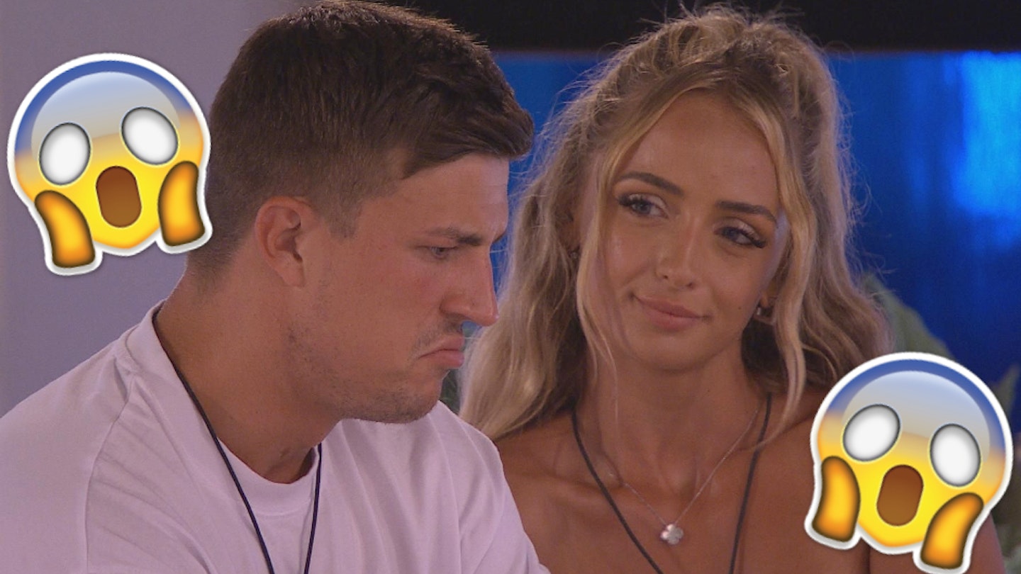 Mitch Taylor and Abi Moores in the Love Island villa