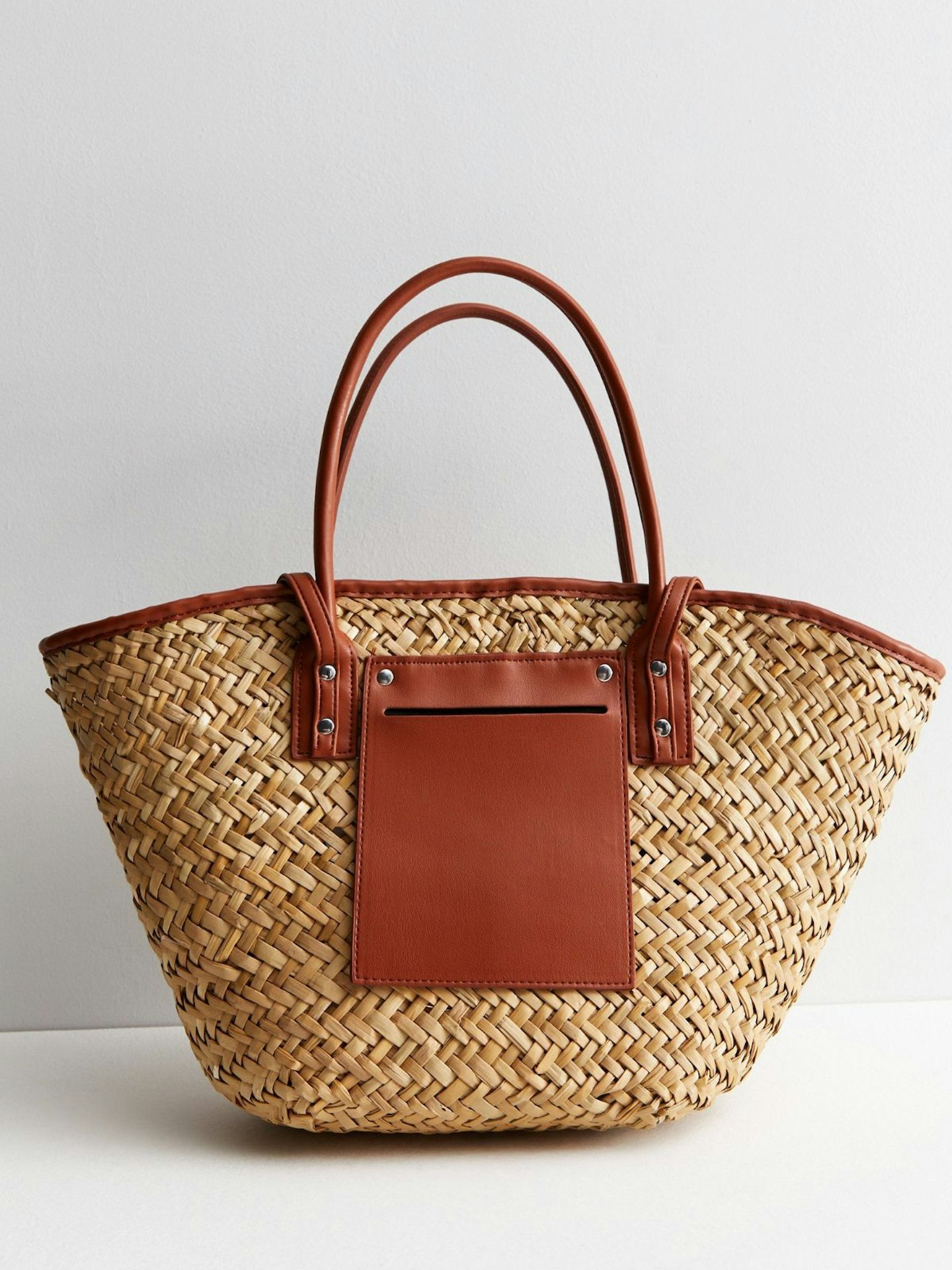 Straw Bucket Tote Bag