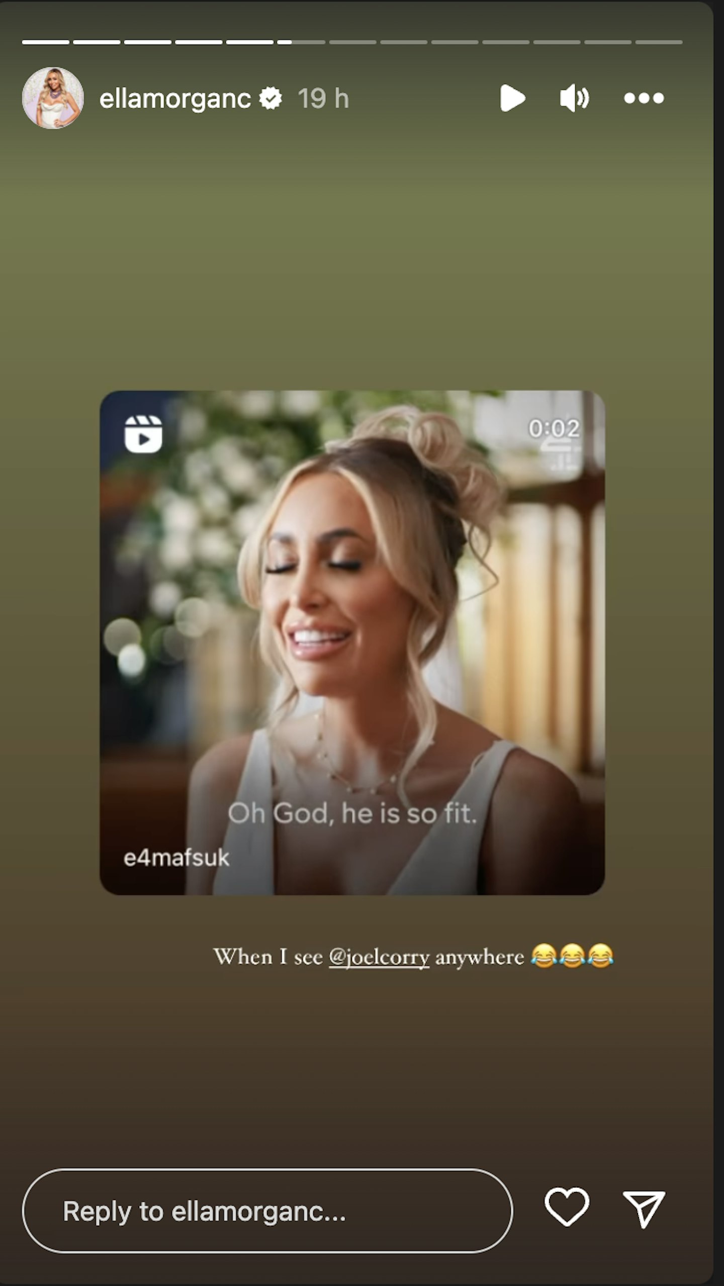 Ella MAFS INsta Story