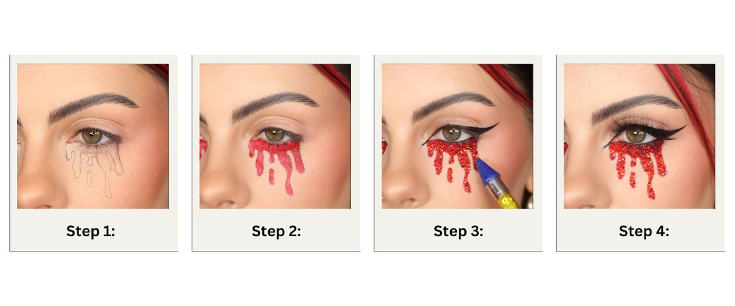 Step by step tutorial for bleeding eye make up