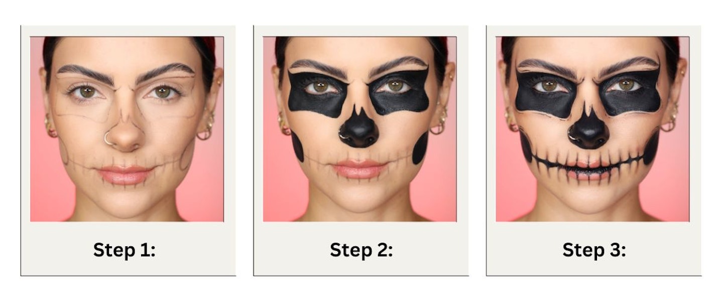 Easy skull make up step by step