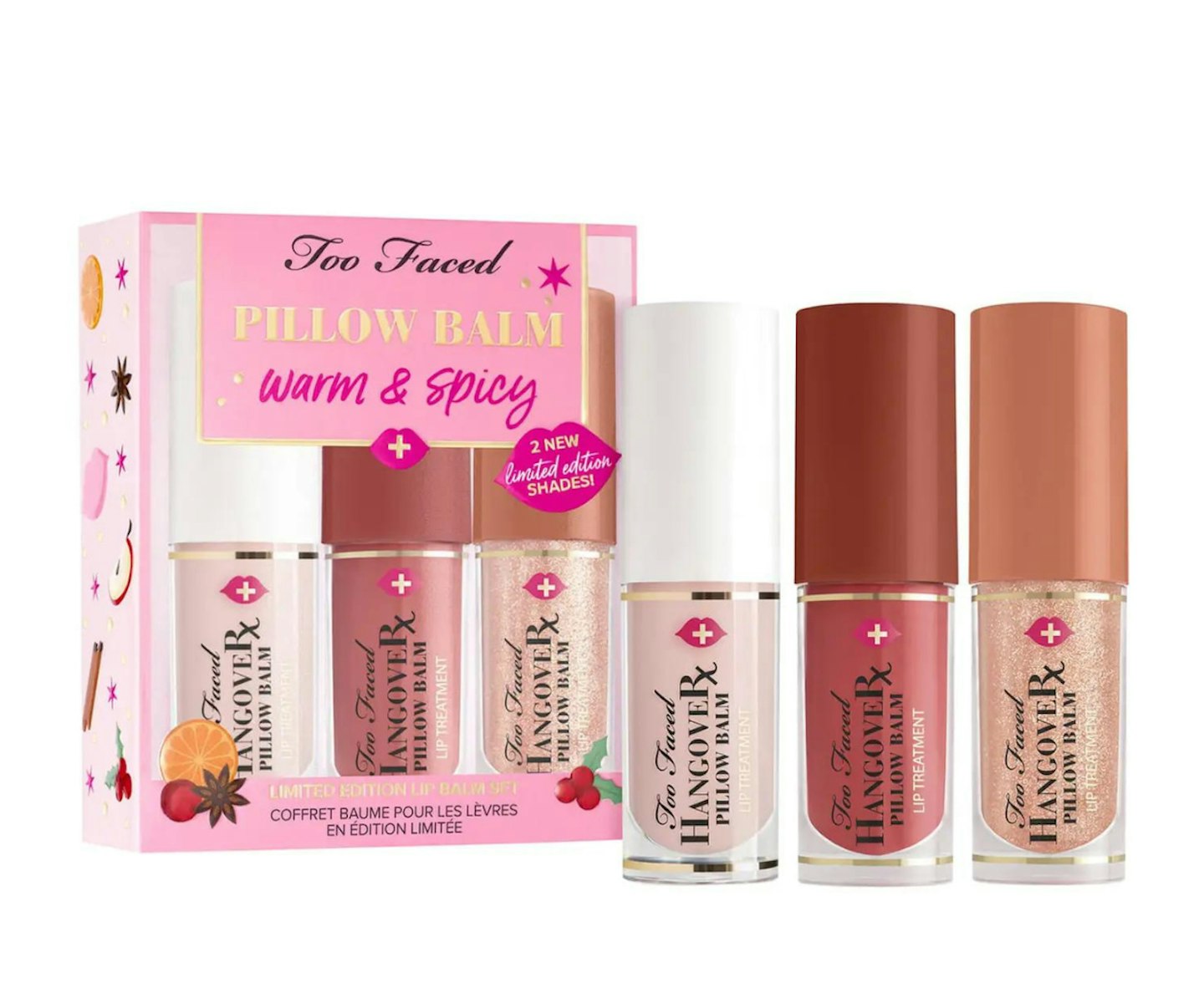 Too Faced Limited Edition Pillow Balm Warm And Spicy Lip Balm Set
