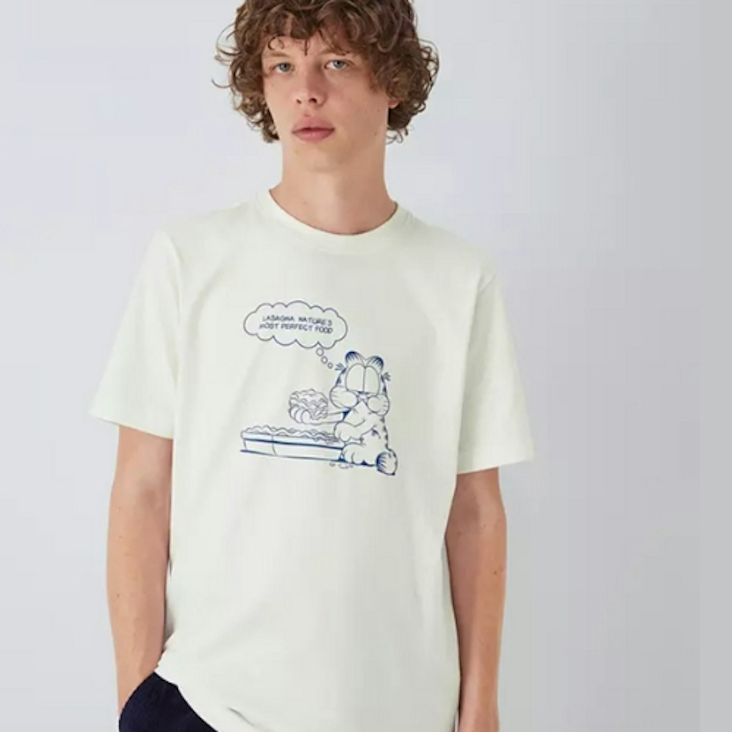 John Lewis ANYDAY X GARFIELD Lasagne T-Shirt, Cloud Dancer