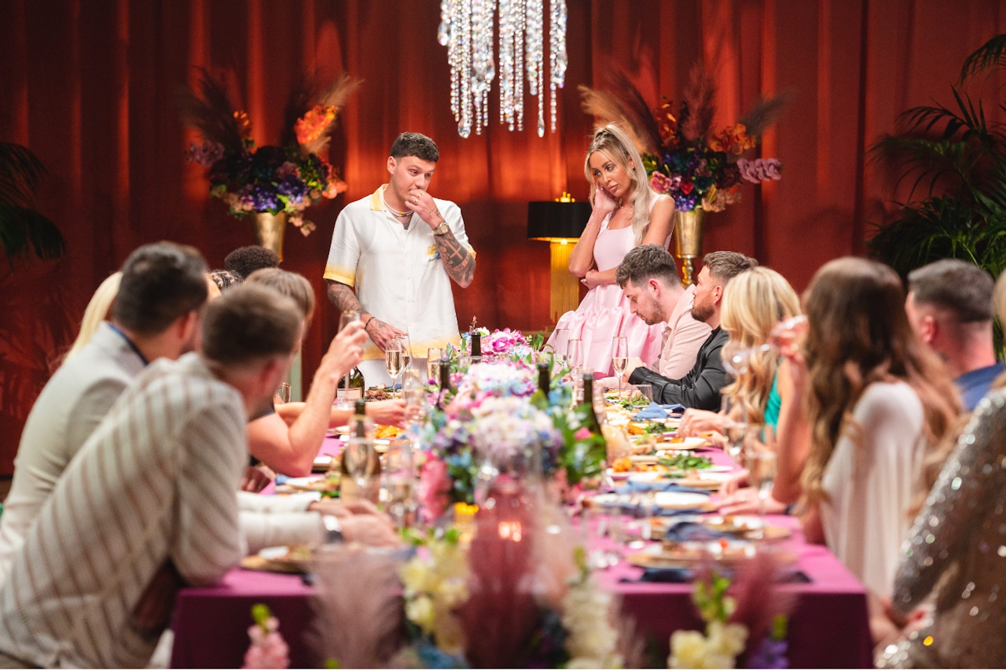 Ella and JJ at a MAFS UK dinner party