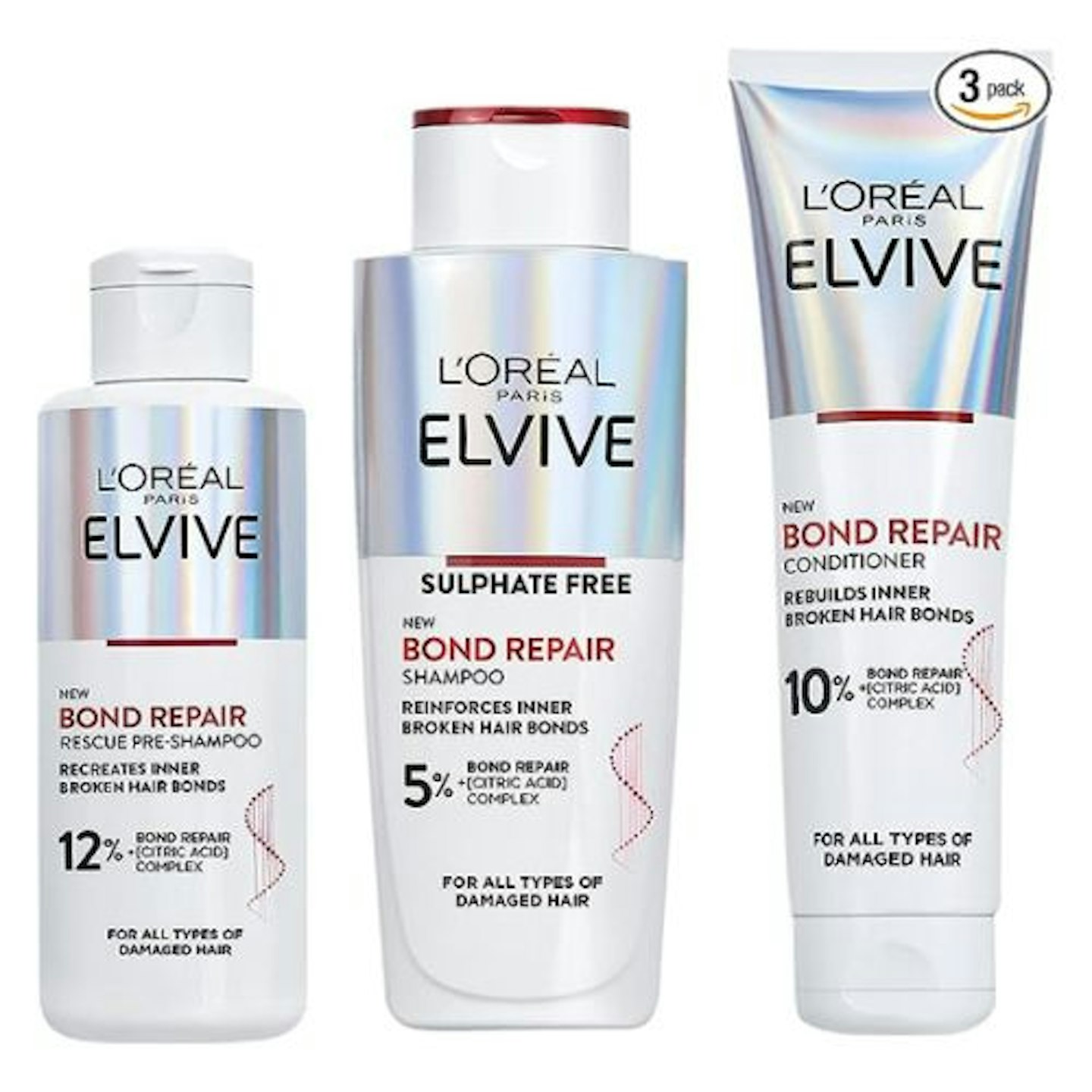 L'Oréal Paris Elvive Bond Repair Full Routine Set for Damaged Hair