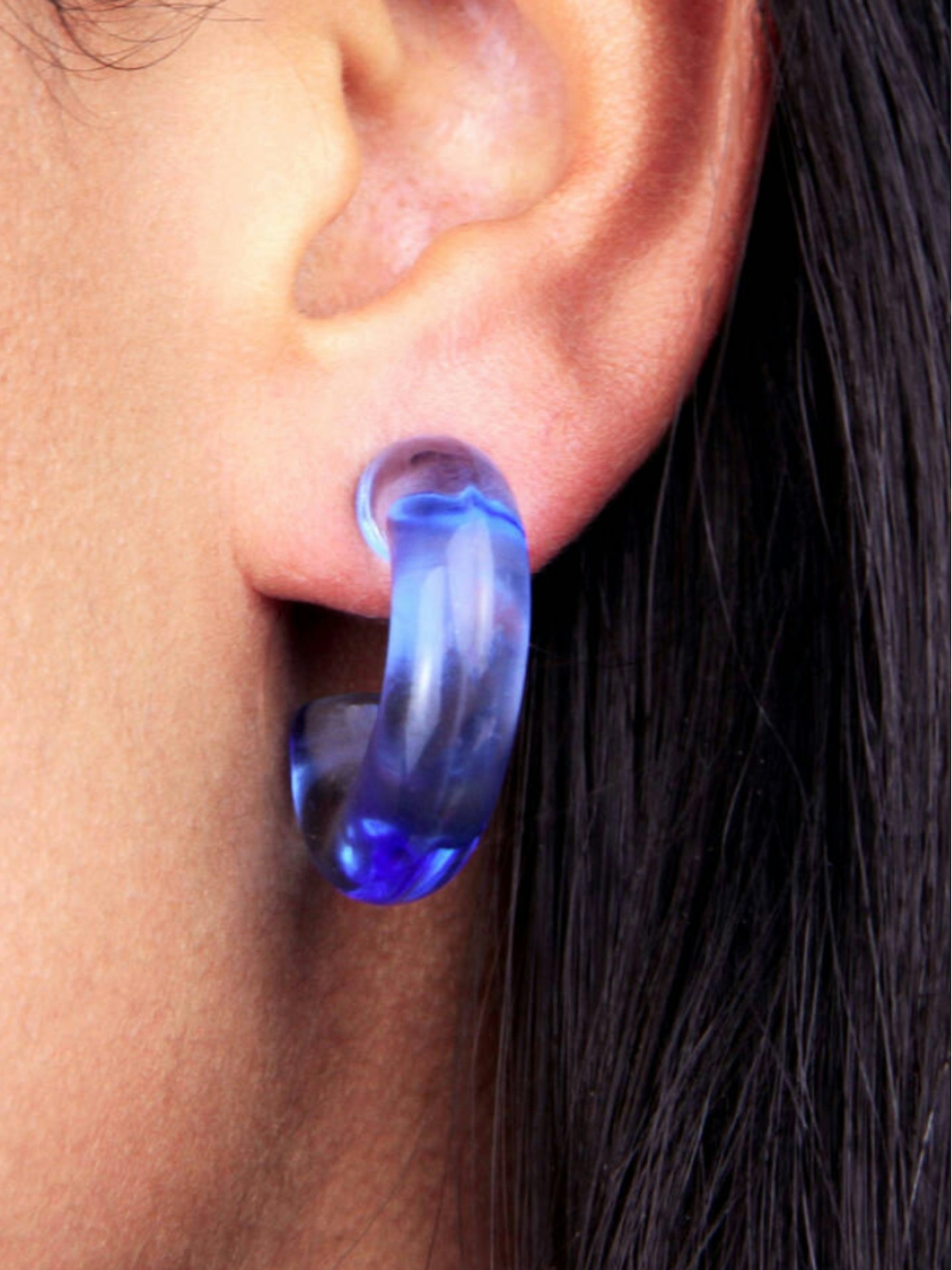 Transparent Resin Chunky Hoop Earrings