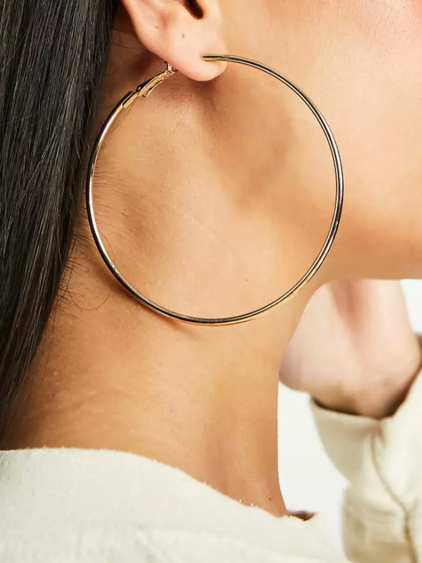 Accessorize Large Simple Hoop in Gold