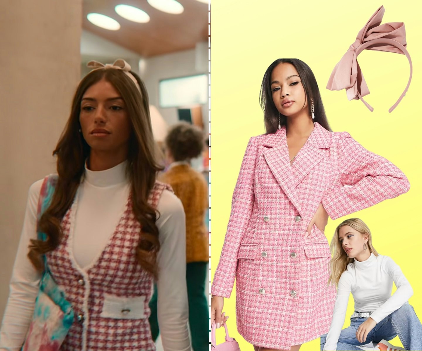 Ruby's Checkered Tweed Dress Moment