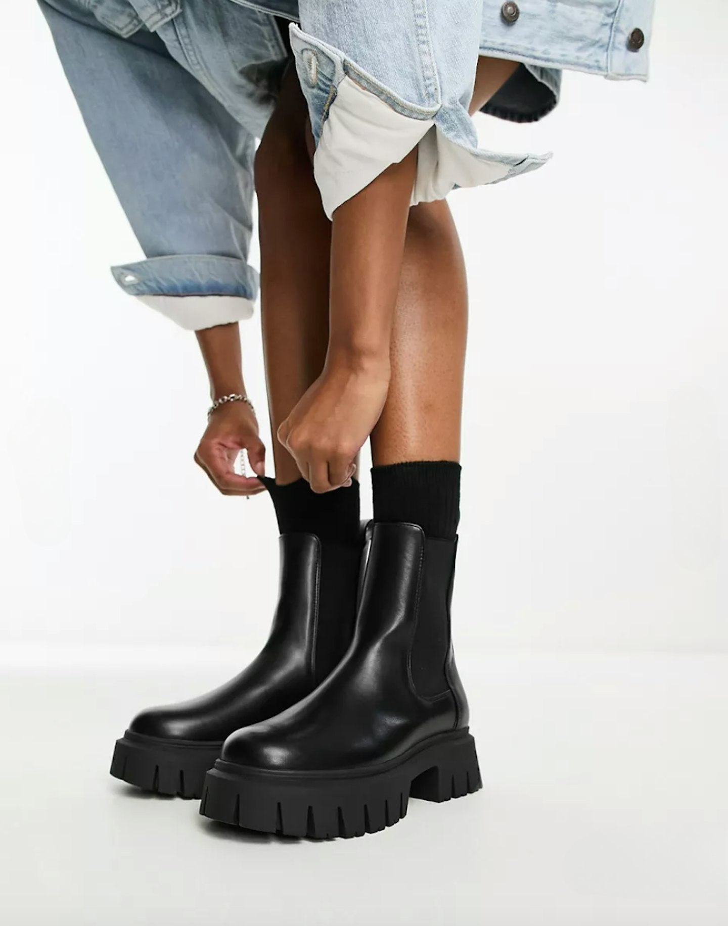  ASOS DESIGN Anthem chunky chelsea boots in black