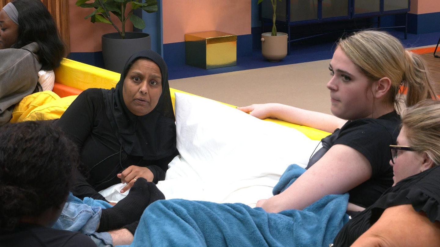 Farida, Hallie and Kerry in the Big Brother house