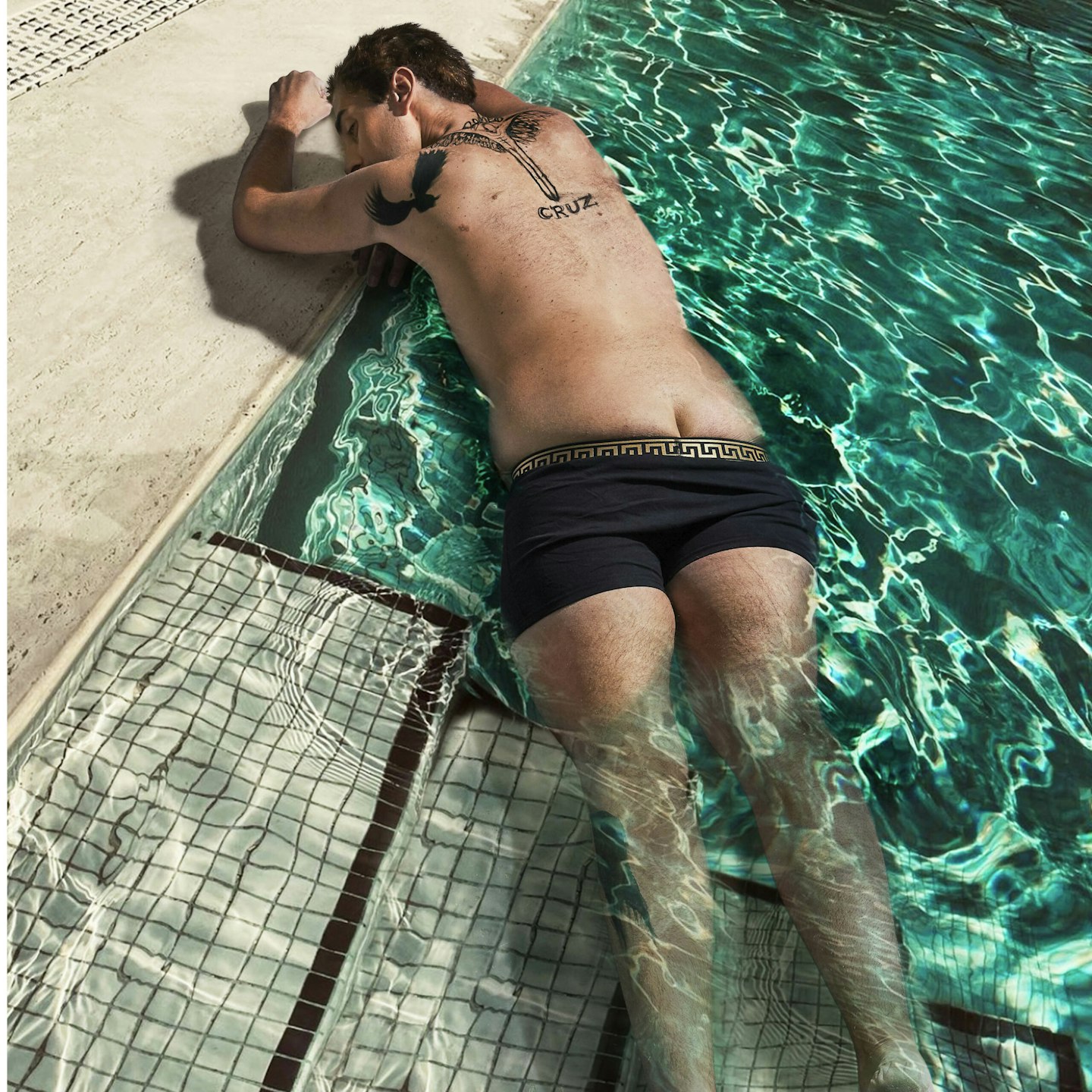 James Argent as David Beckham with a bit of bum out