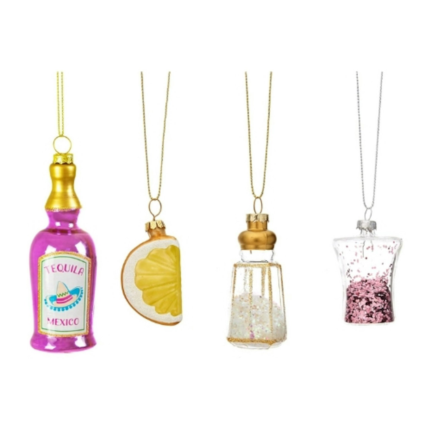 Sass & Belle Christmas Cheer Tequila Shaped Baubles - Set of 4