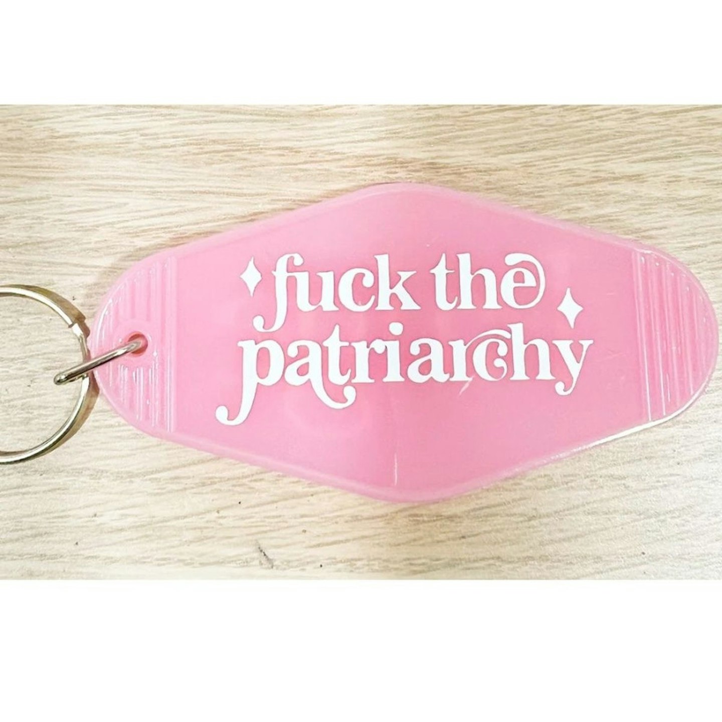 Fuck the Patriarchy Motel Keychain | Retro-Inspired Keyring