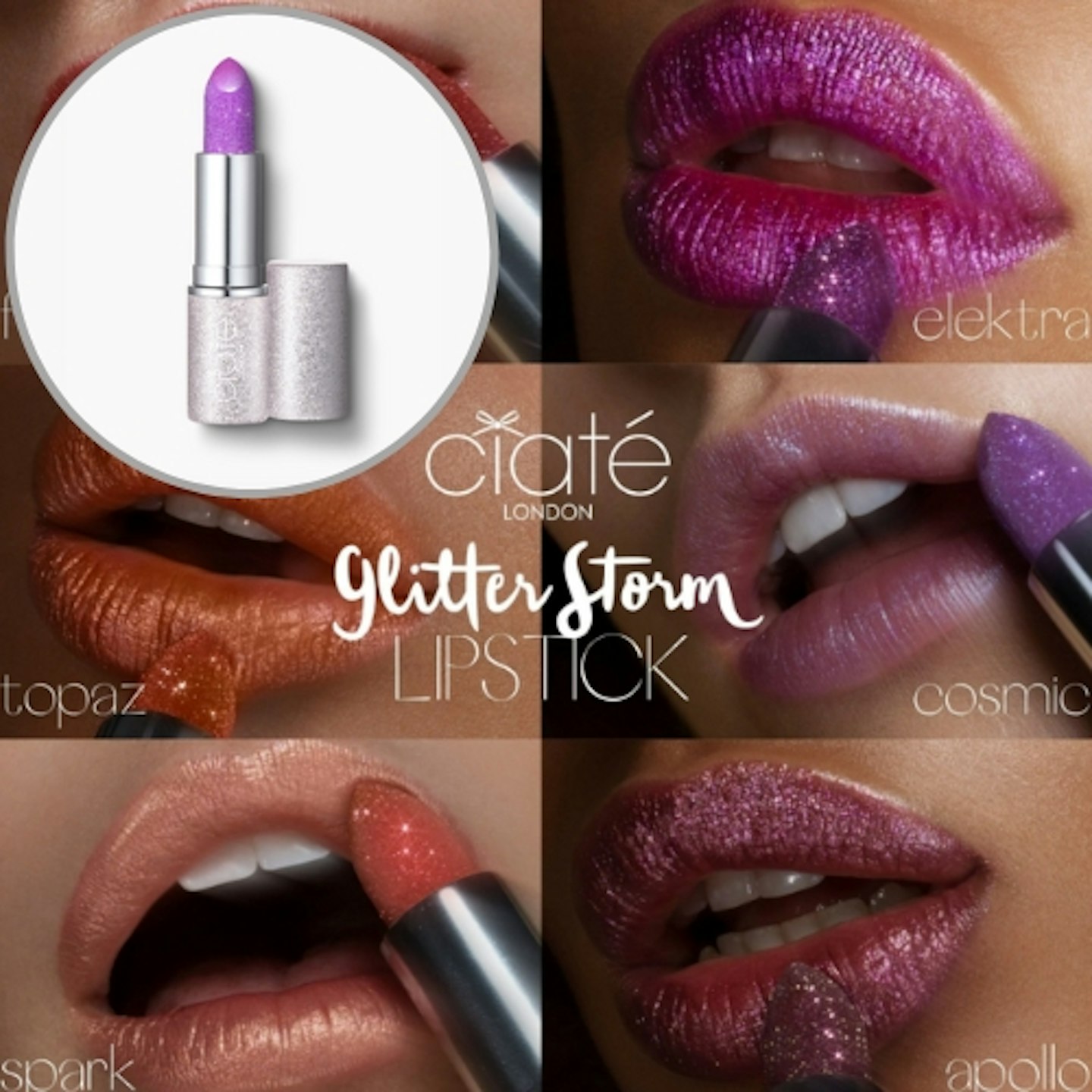 Ciaté London Glitter Storm Lipstick in Cosmic/Elektra
