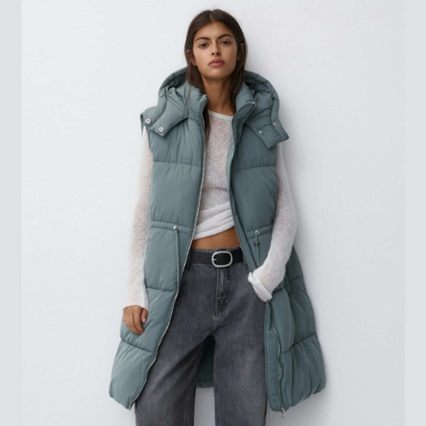 Pull and Bear Long Puffer Gilet