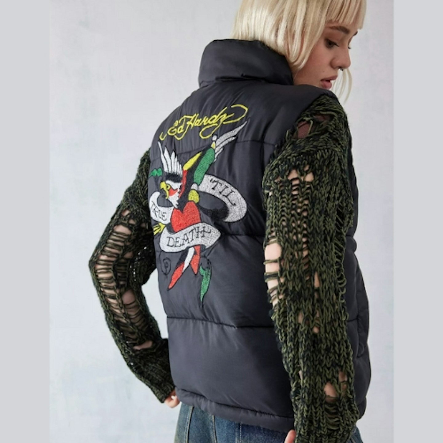 Ed Hardy True Til Death Puffer Gilet