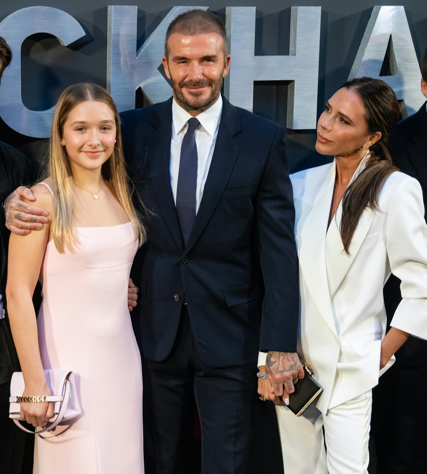 Harper Beckham, David Beckham and Victoria Beckham