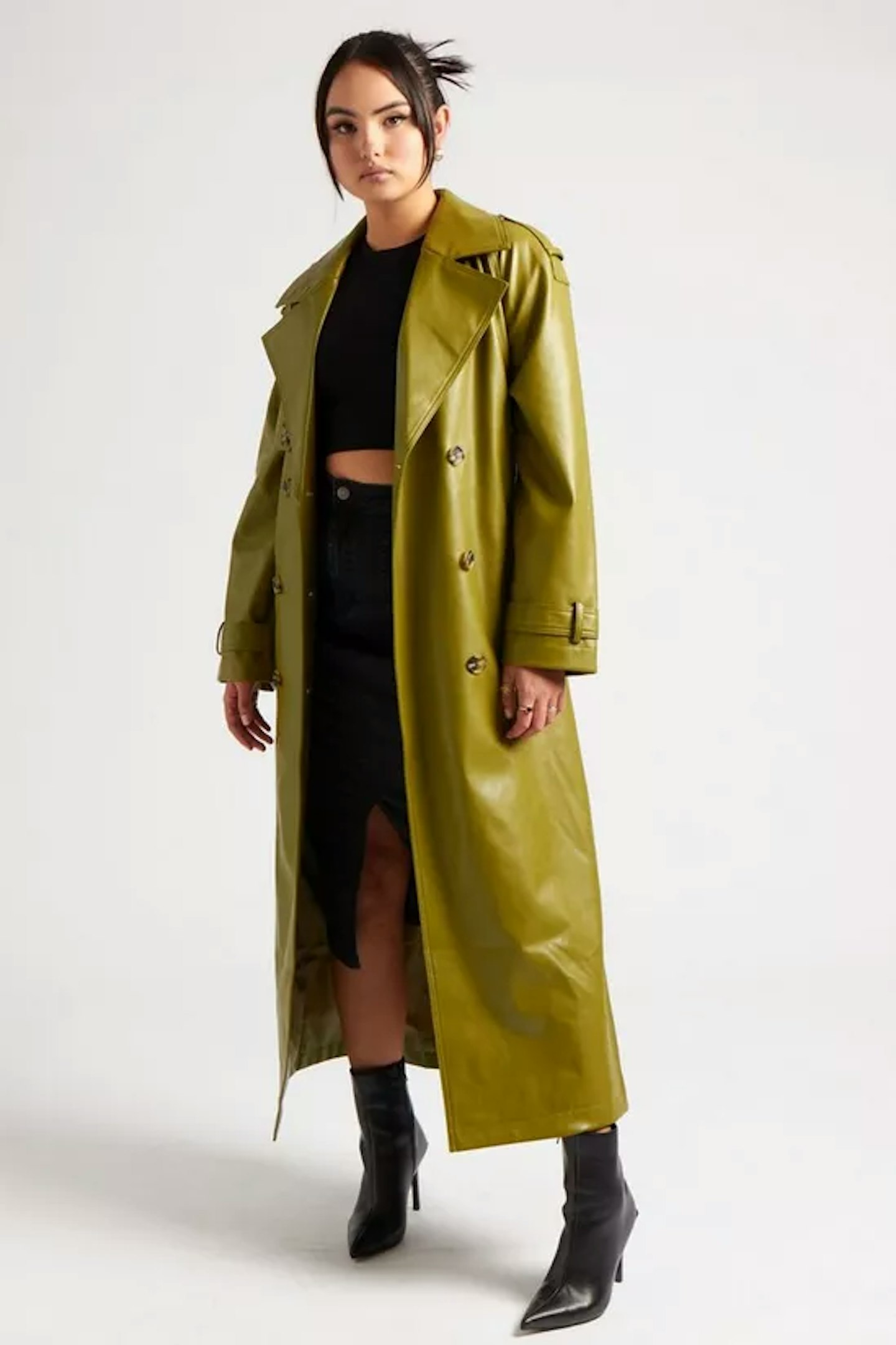 Urban Bliss PU Trench Coat