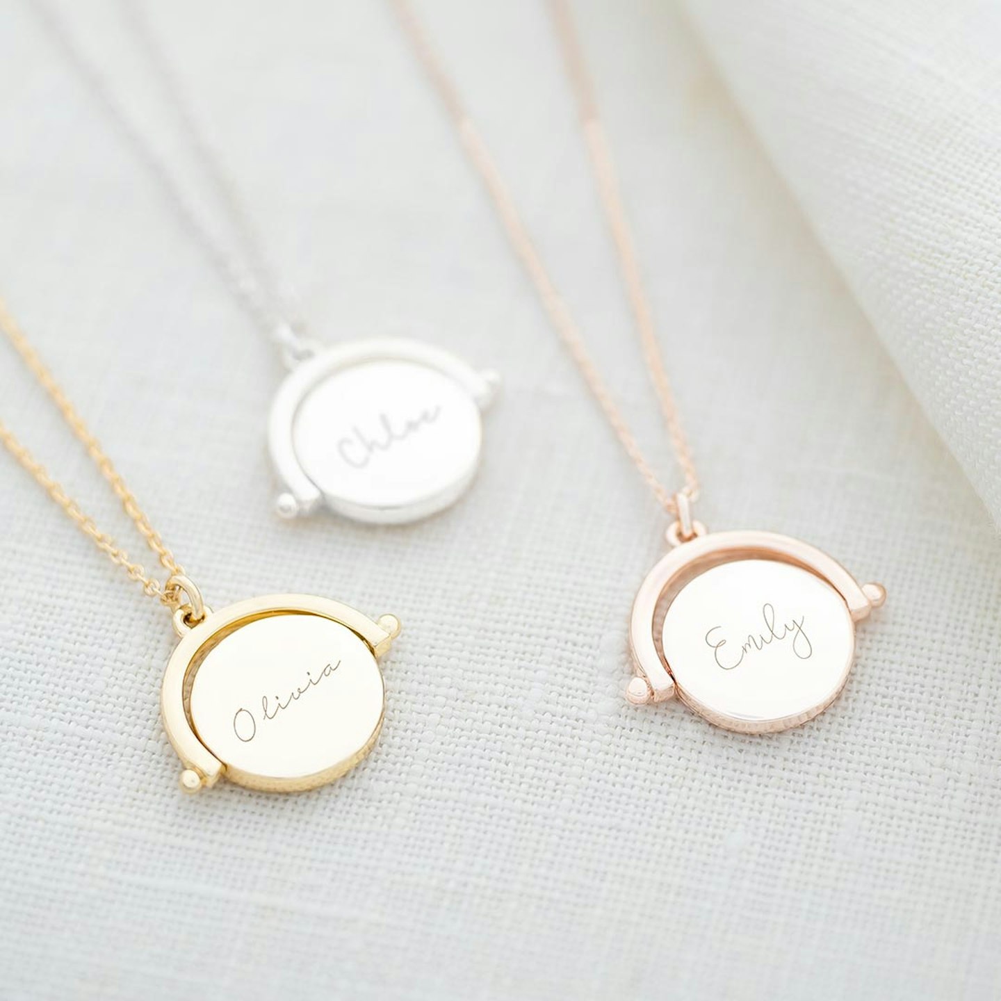 Bloom Boutique Round Spinner Personalised Name Necklace