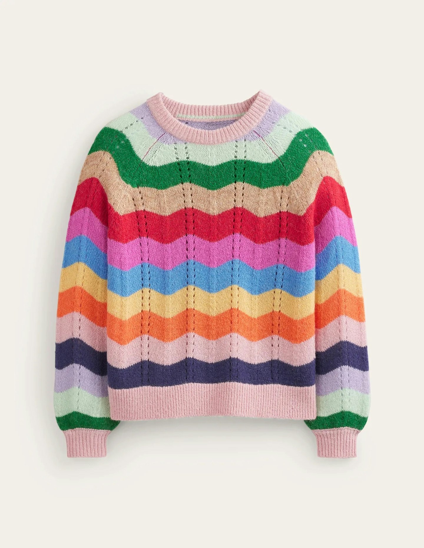 Boden rainbow stripe jumper