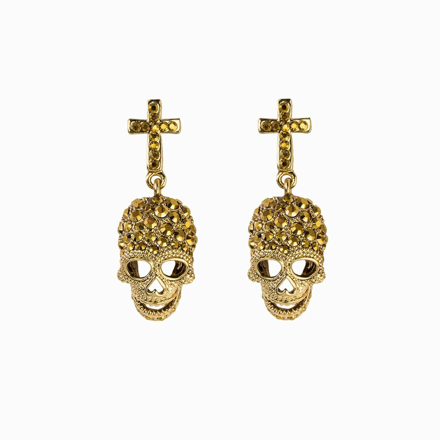 Saltburn outfits Butler And Wilson Cross and Skull Crystal Earrings