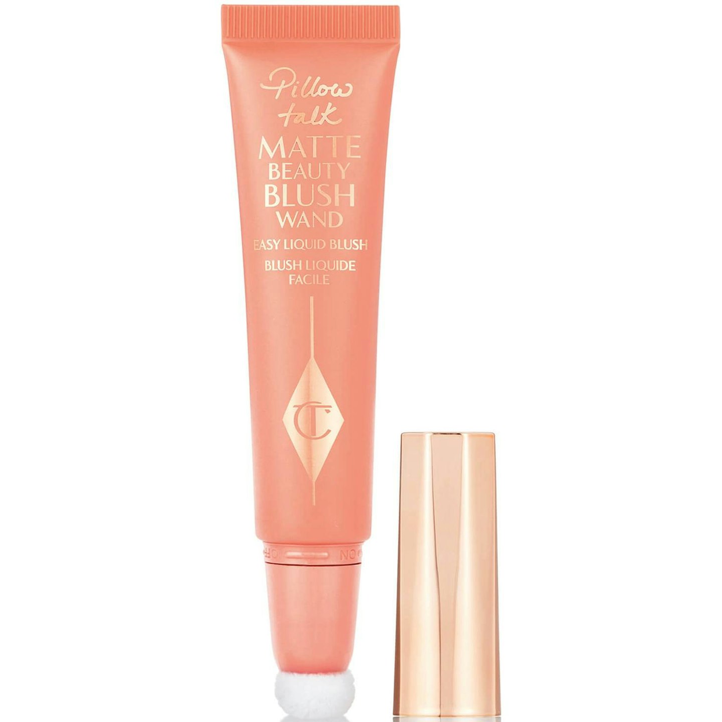 Peach fuzz colour Charlotte Tilbury Pillow Talk Matte Beauty Blush Wand