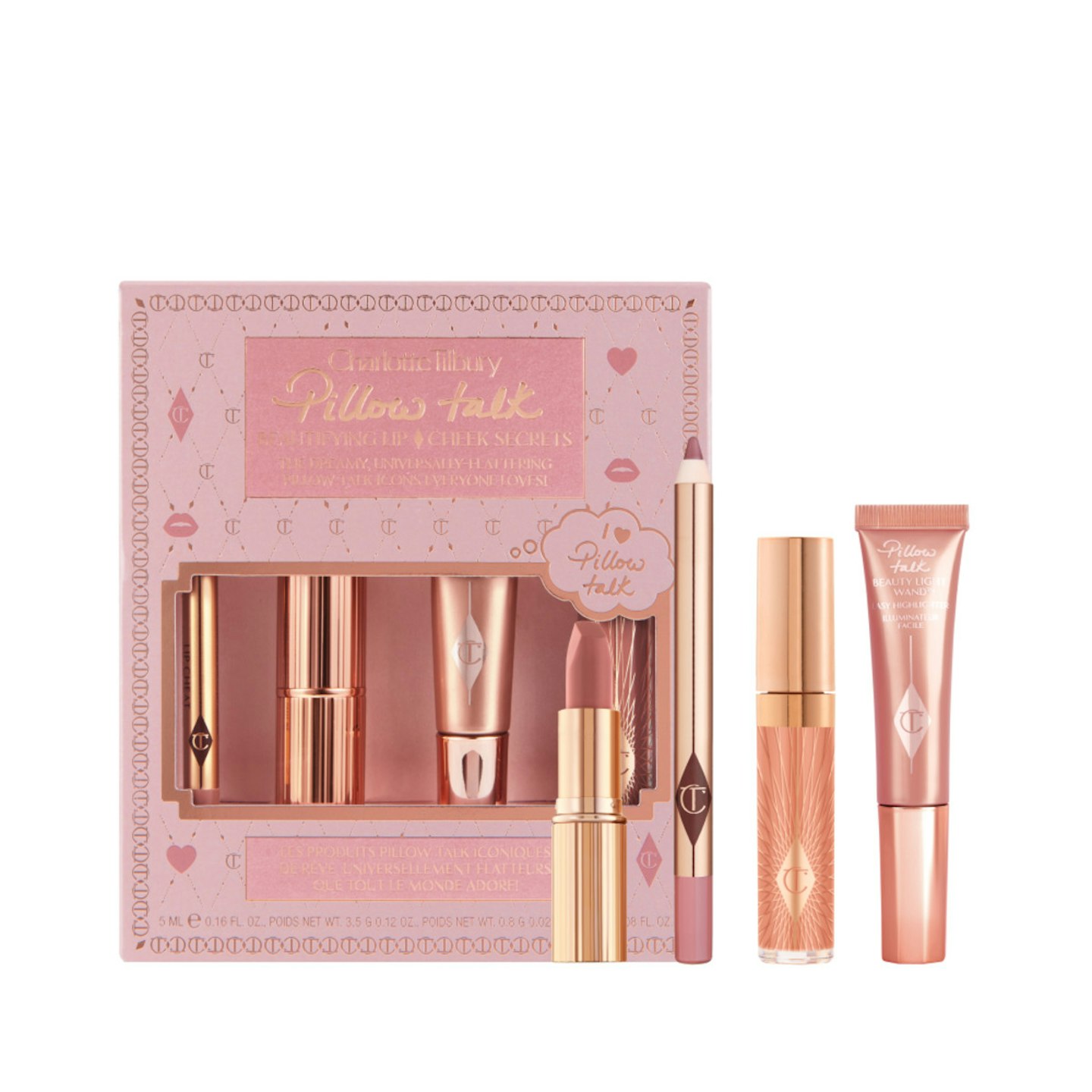 Charlotte Tilbury pillow talk beautifying lip and cheek secrets set