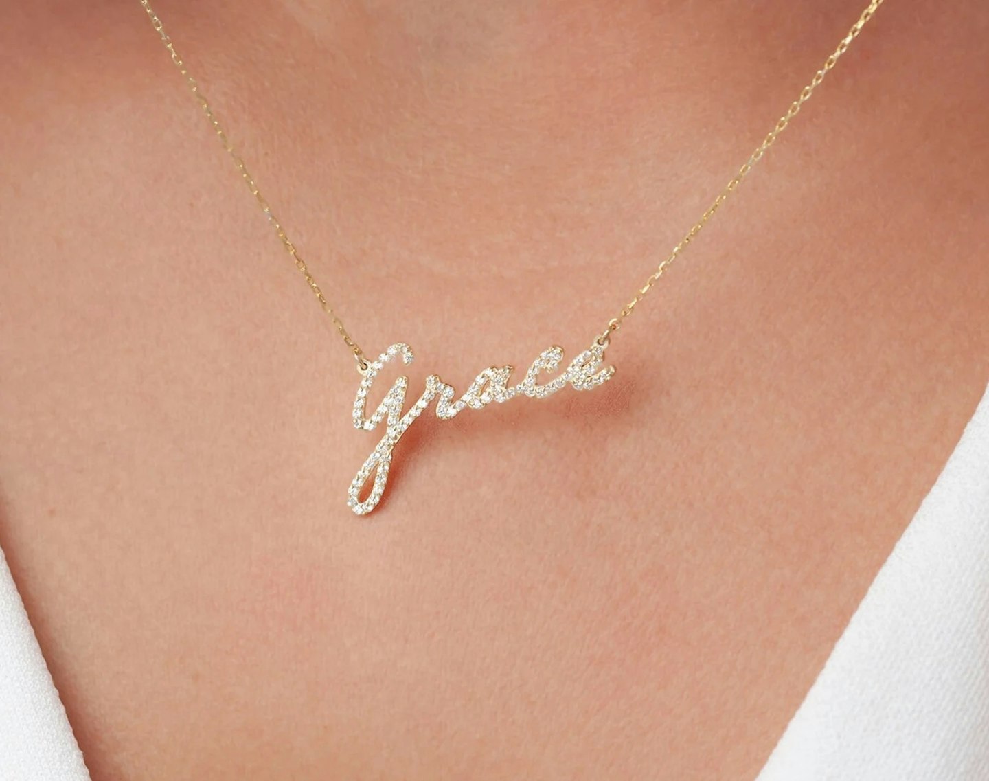 Etsy Diamond Name Necklace