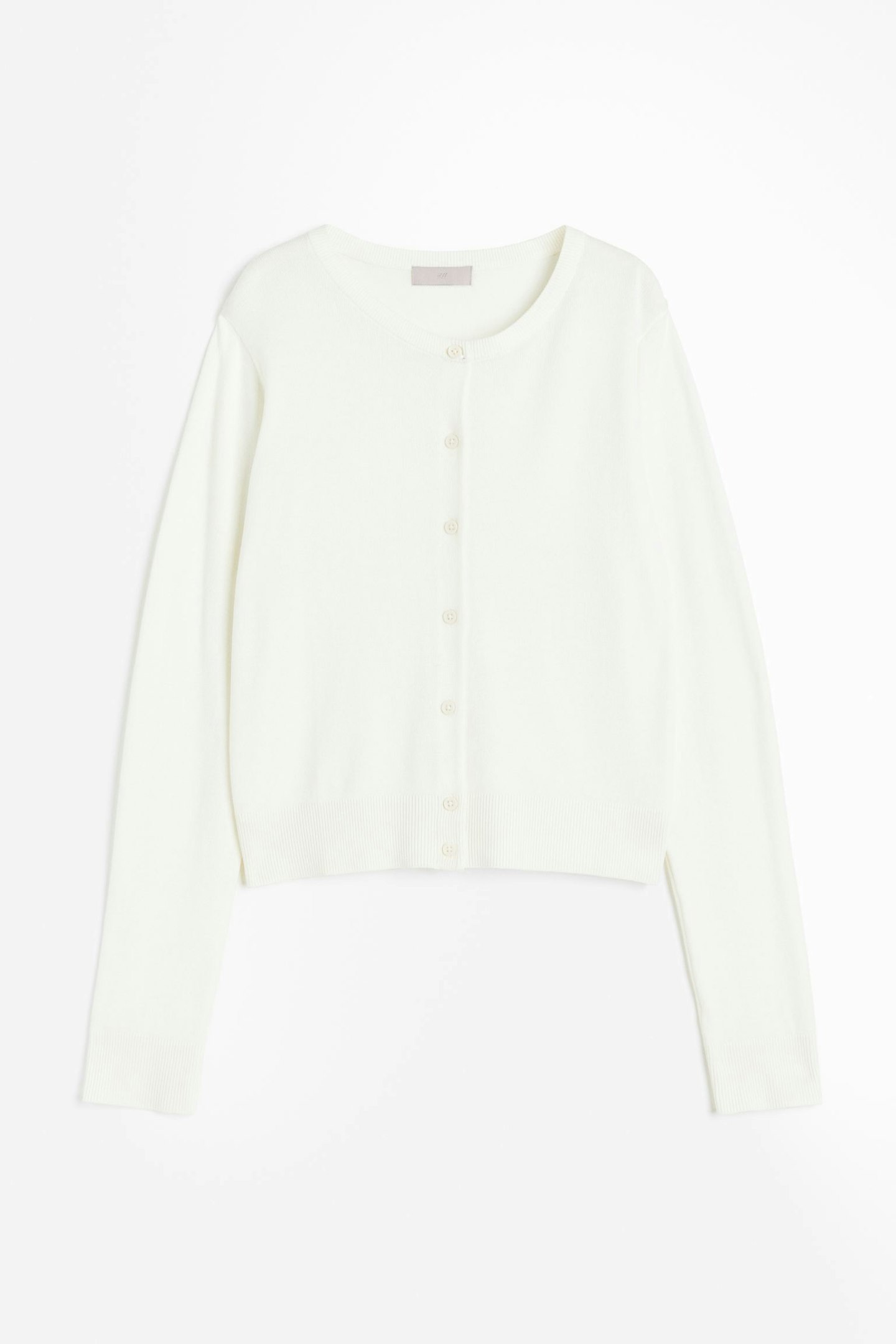 H&M white fine-knit cardigan