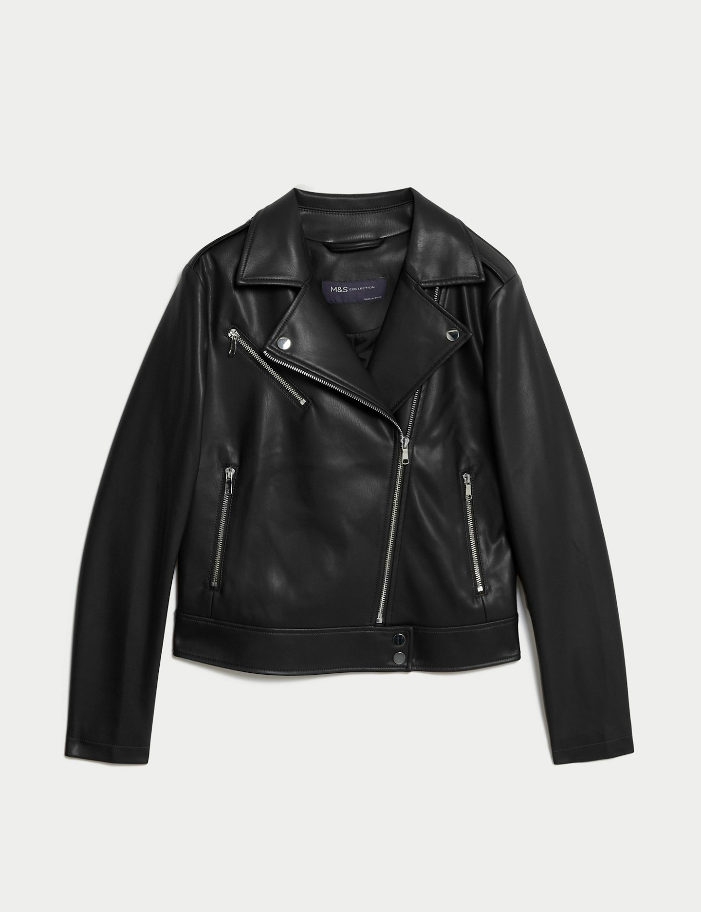 M&S faux leather biker jacket