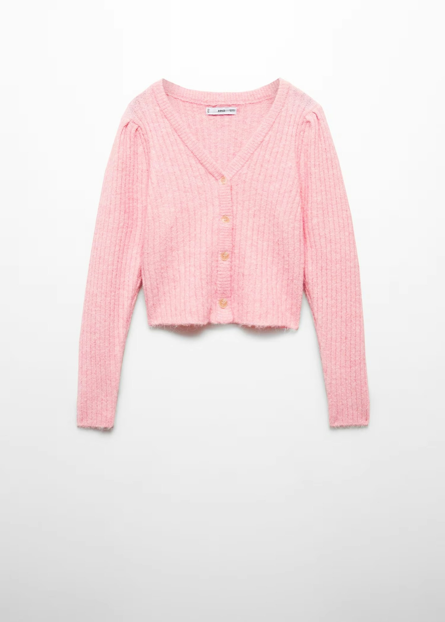 Mango pink v-neck knitted cardigan