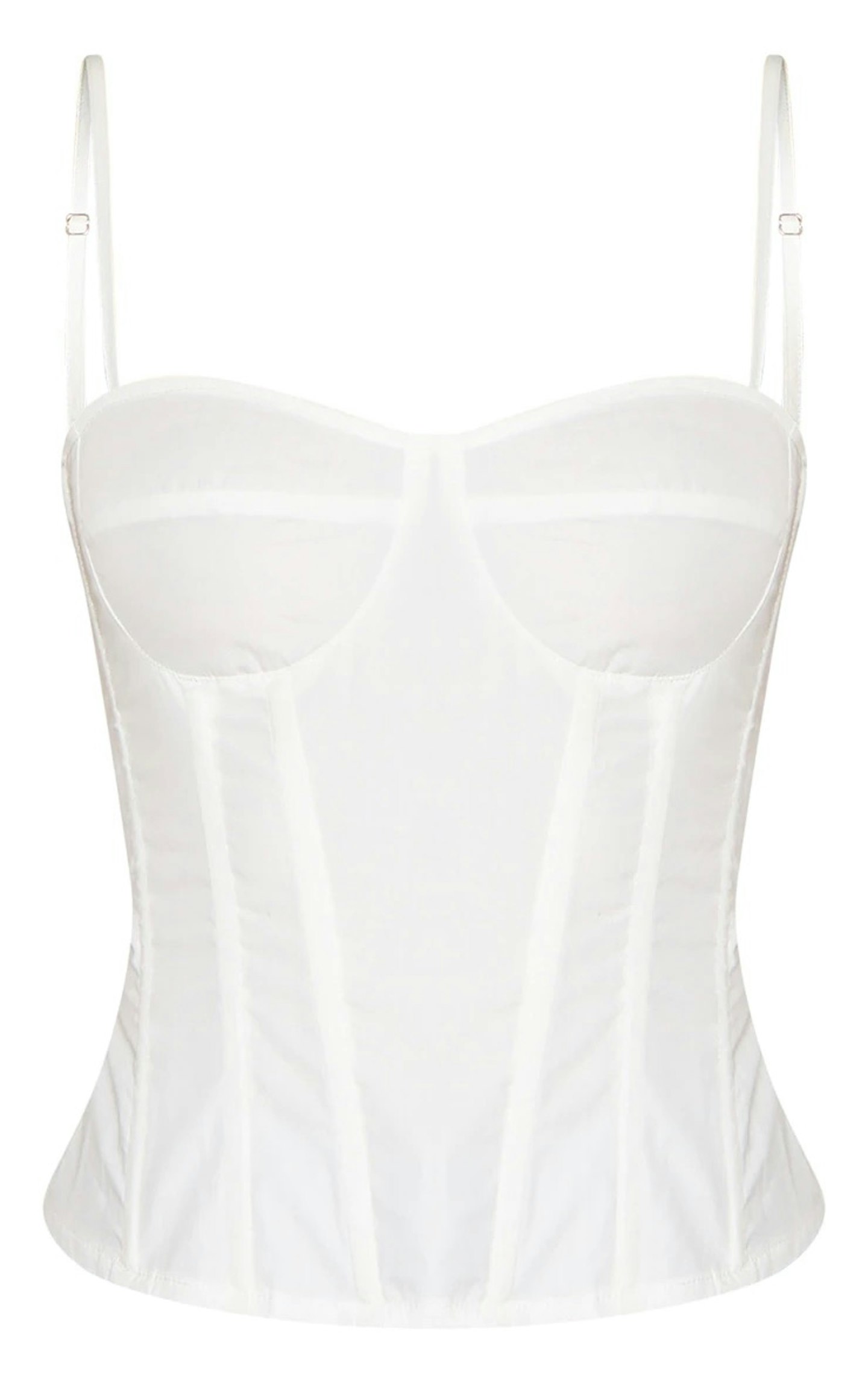 PrettyLittleThing white structured corset top