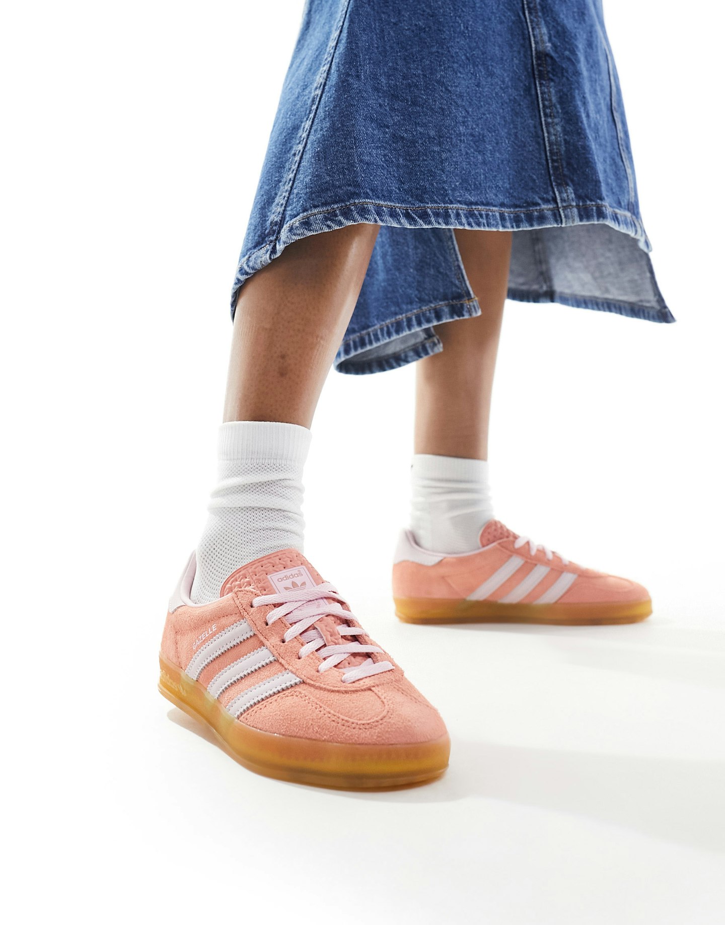 Peach fuzz colour Adidas Originals Gazelle Indoor Trainers